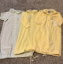 Vintage Baby 3pc Infant Sleep Gowns Yellow/Green