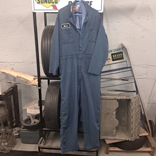 Original Vintage Ford Motor Co Employee Uniform Mechanic Jumpsuit Coveralls Blue - product listing photo