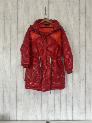 Perfect Moment Red Allied Feather & Down Hooded Puffer Jacket Small Oversized
