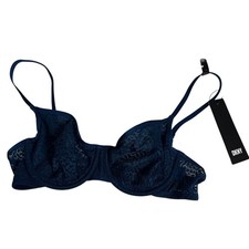 DKNY Women's Bra Size 32c Modern Lace Demi Unlined Underwire DK4019 Blue C21