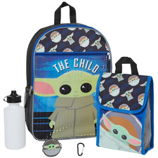 Star Wars The Mandalorian Grogu Baby Yoda 16" Backpack 5-Piece Set