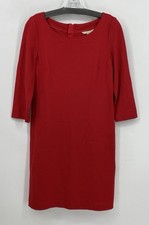 Banana Republic Women's Size 4 Shift Red Dress Knee Length 3/4 Sleeves Zip