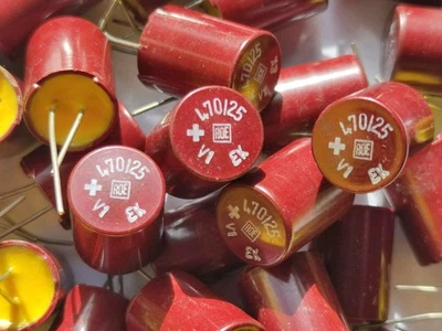 50x NOS 470uF/25V ROE EK Roederstein Bakelit Kondensatoren/capacitors - Bild 1 von 2