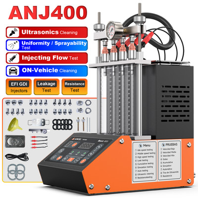 ANCEL ANJ400 Ultrasonic Car Fuel Injector Cleaner Tester Machine GDI 4-Cylinder
