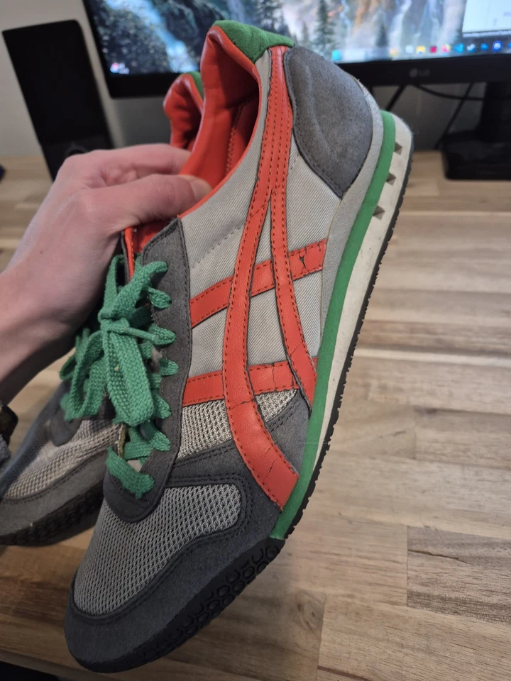 复古 Onitsuka Tiger Ultimate 81 绿色柳树灰色橙色鞋男式 10.5 — 第 4/4 张图片