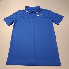 Nike Boys Polo Medium Blue Standard Fit Swoosh Logo