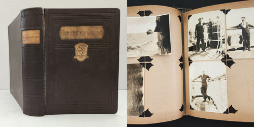 HUGE antique ITALY travel PHOTO ALBUM tinted cruise ship scenes RPPC 392pcs