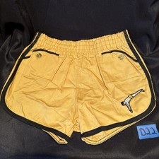 Vintage Mens Jantzen Gold Swimming Trunks Swim Shorts Black Trim Size Lg 16-18