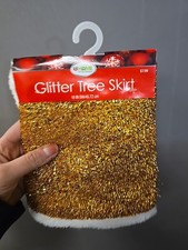 18-Inch Mini Christmas Tree Skirt New Gold Metallic