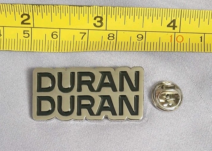 Duran Duran Black and Silver Tone Logo Rock Band Jacket Lapel Pin