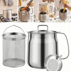 50oz/1. 5L Stainless Steel Deep Fryer Pot with Basket Large Capacity Versatile