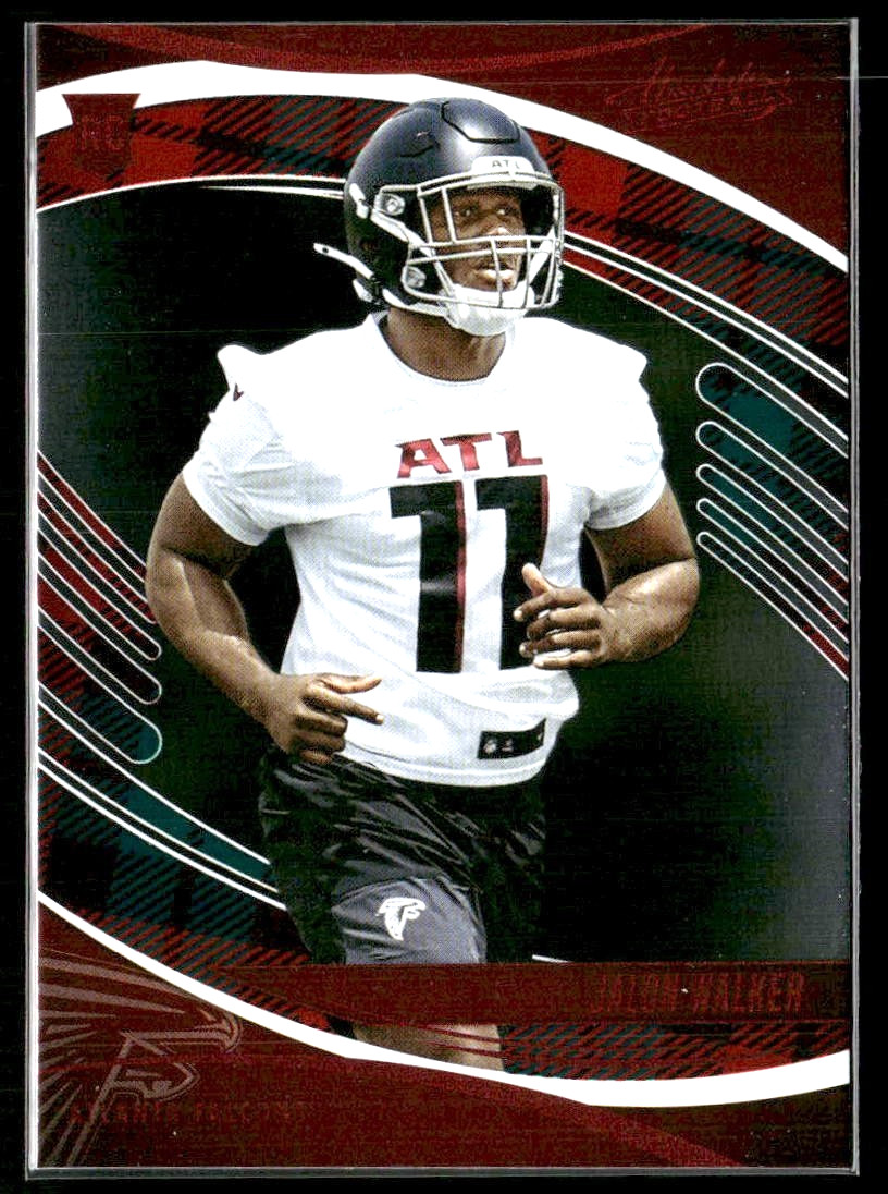 2025 Panini Absolute Jalon Walker #134 RC Falcons Holiday Red Green