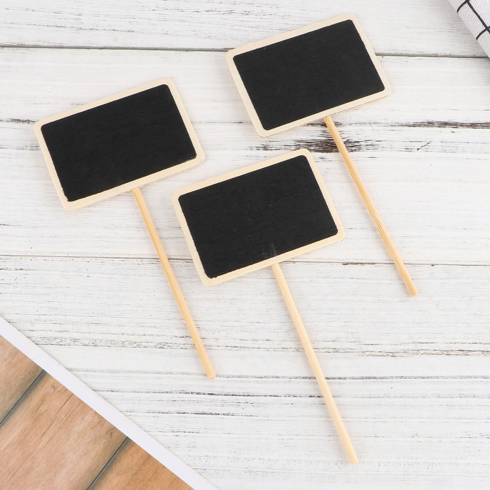 60 pcs Wooden Mini Blackboard Toppers Message Board Creative Chalkboard ...