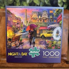 Buffalo Games Night  Day Raining in Paris 1000 Piece Landscape Jigsaw Puzzle