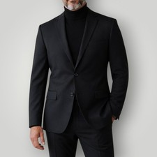 RALPH LAUREN Men s Blazer Sport Coat Two Button Suit Jacket 42R Black Wool