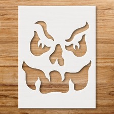 Spooky Stylized Face Halloween Wall Art Reusable Stencil - StencilAir