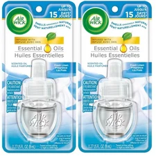 2 Pack Air Wick Air Freshener, Fresh Linen, Stocking Stuffer Plug In Refill, 1ct