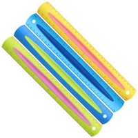 4X Bunte Softgrip-Lineale - MaßStäBe Mit Hygieneschutz - 30 Cm Lineale FüR