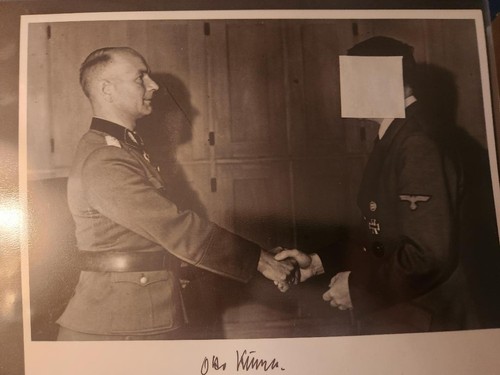 Otto Kumm signed award ceremony photo. Scarce ! Swords winner