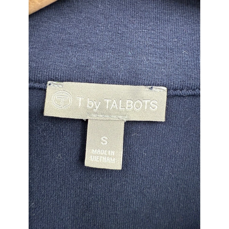 Chaqueta Talbots Mujer Pequeña Azul Cremallera Completa Mezcla de Algodón Atlético Gimnasio Yoga Foto 3 de 4