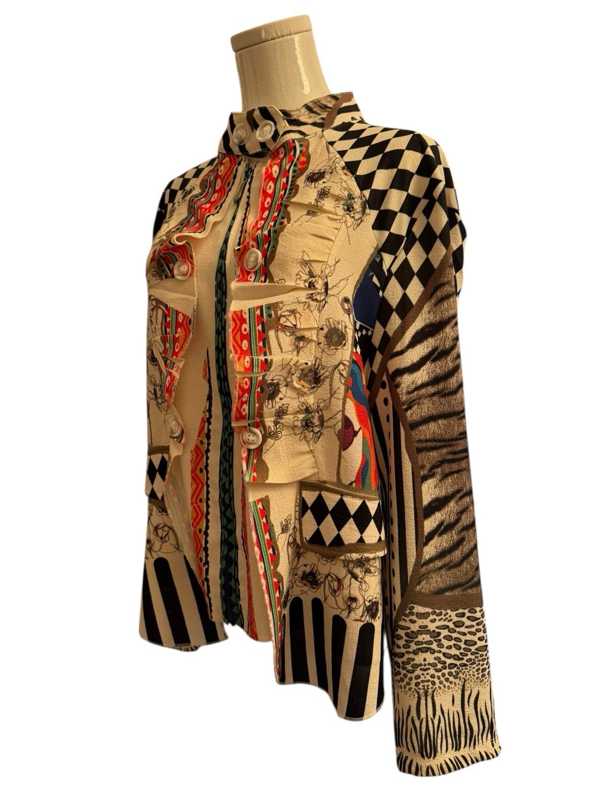 Women’s Patchwork Print Jacket | Button Front | B… - image 9