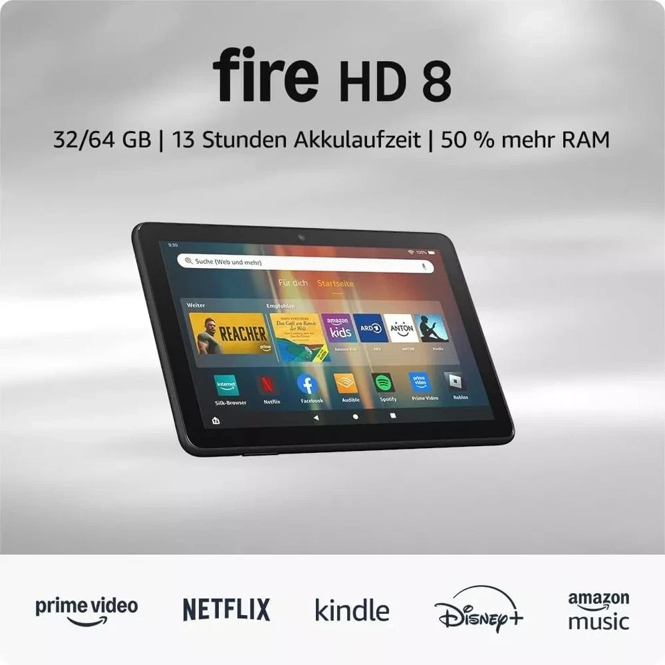 Amazon Fire HD 8 32GB Gen10 8 Zoll Tablet Wi-Fi 4G Ohne Simlock Schwarz NEU&OVP✅