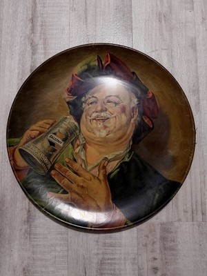 Vtg Falstaff Curved Beer Tray Advertising Barware Bar Male Man Cave Sign 70s