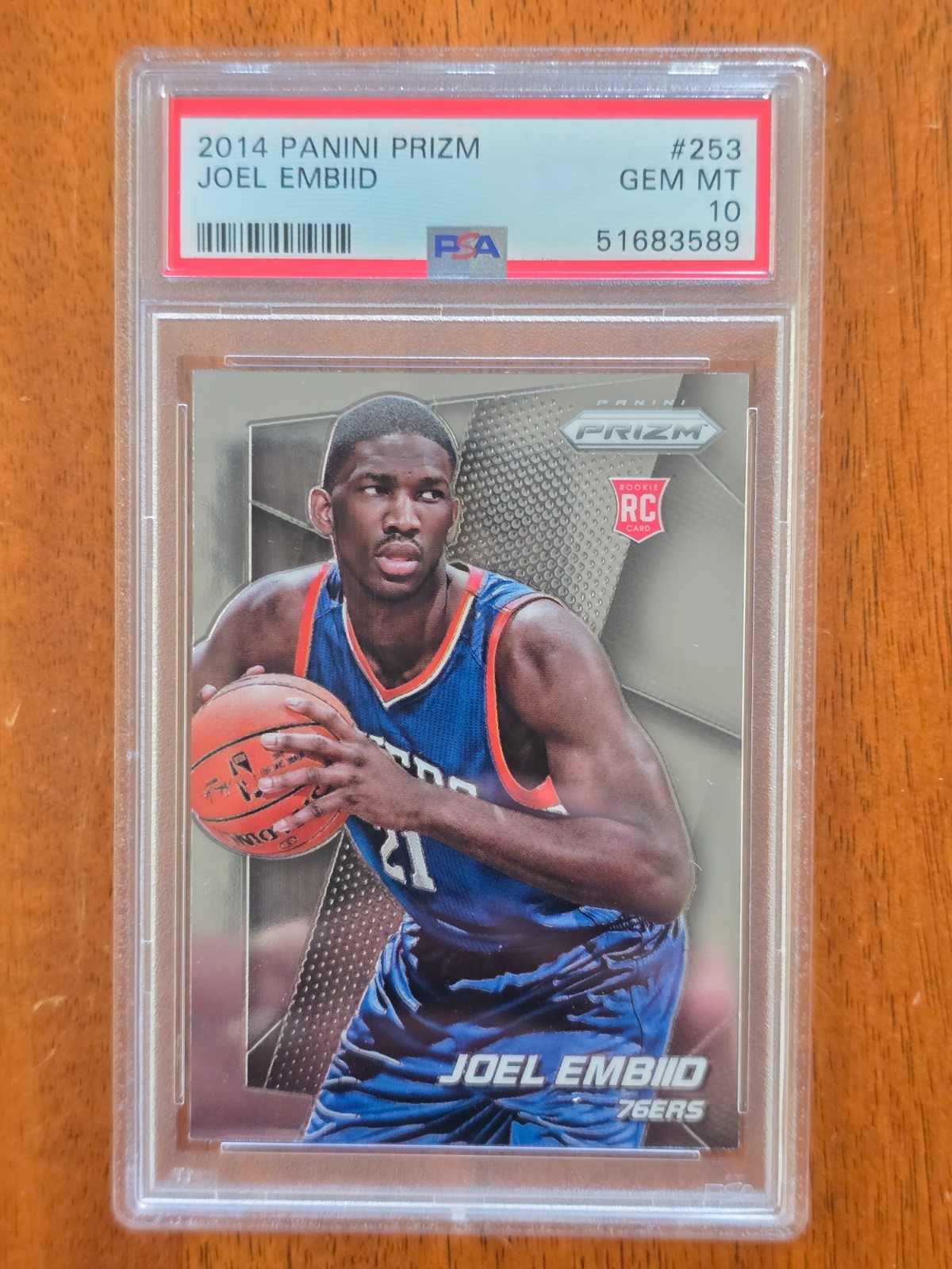Joel Embiid #253 Basketball Cards 2014 Panini Prizm trading card — raw and PSA graded price guide