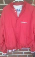 Vintage Champion Firestone Employee Windbreaker Size Extra Large USA Made.. Red