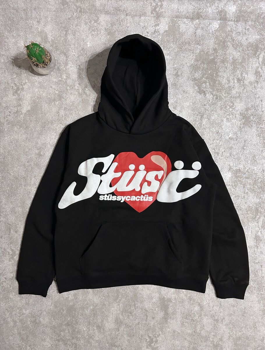 Stussy X CPFM Cactus Plant Flea Market Heart Hoodie Mens L Stussy X CPFM Cactus Plant Flea Market Heart Hoodie Mens L