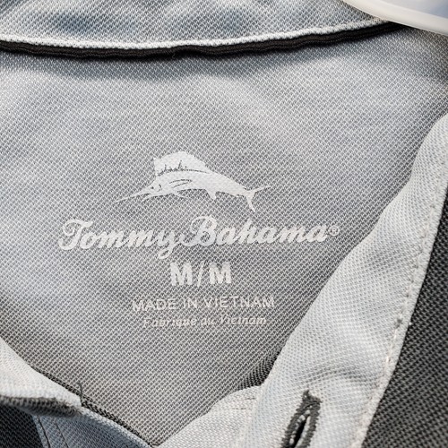 Tommy Bahama Polo Shirt Mens Medium Gray Lyocell Solid Long Sleeve Slit Collared - Picture 4 of 7