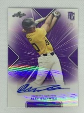 2021 LEAF PERFECT GAME AUTO ALEX STANWICH PURPLE REFRACTOR 1/1