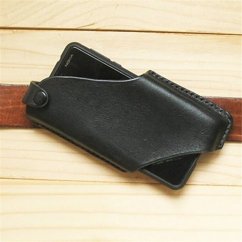 Mens Cell Phone Belt Pack Bag Loop Waist Holster Pouch Case Leather - Picture 3 of 15
