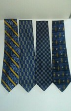 Robert Talbott Best of Class 100% Silk Ties Blue Geometric Lot of 4 USA Made
