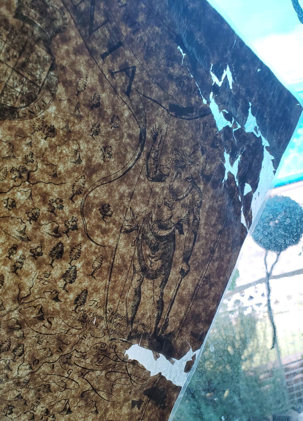 Antique Reproduction of 1612 Virginia Map Made by Virginia Historical Society