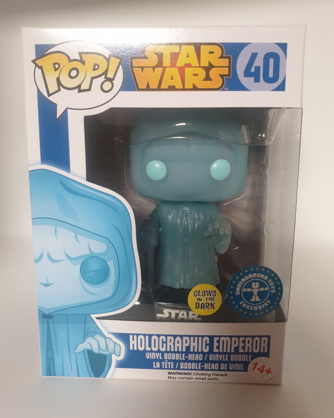Star Wars Funko Pop! #40 Emperador Holográfico Palpatine Brilla En La Oscuridad