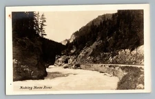 Kicking Horse River Train Tunnel Canada Real Photo Postcard RPPC 1930-50