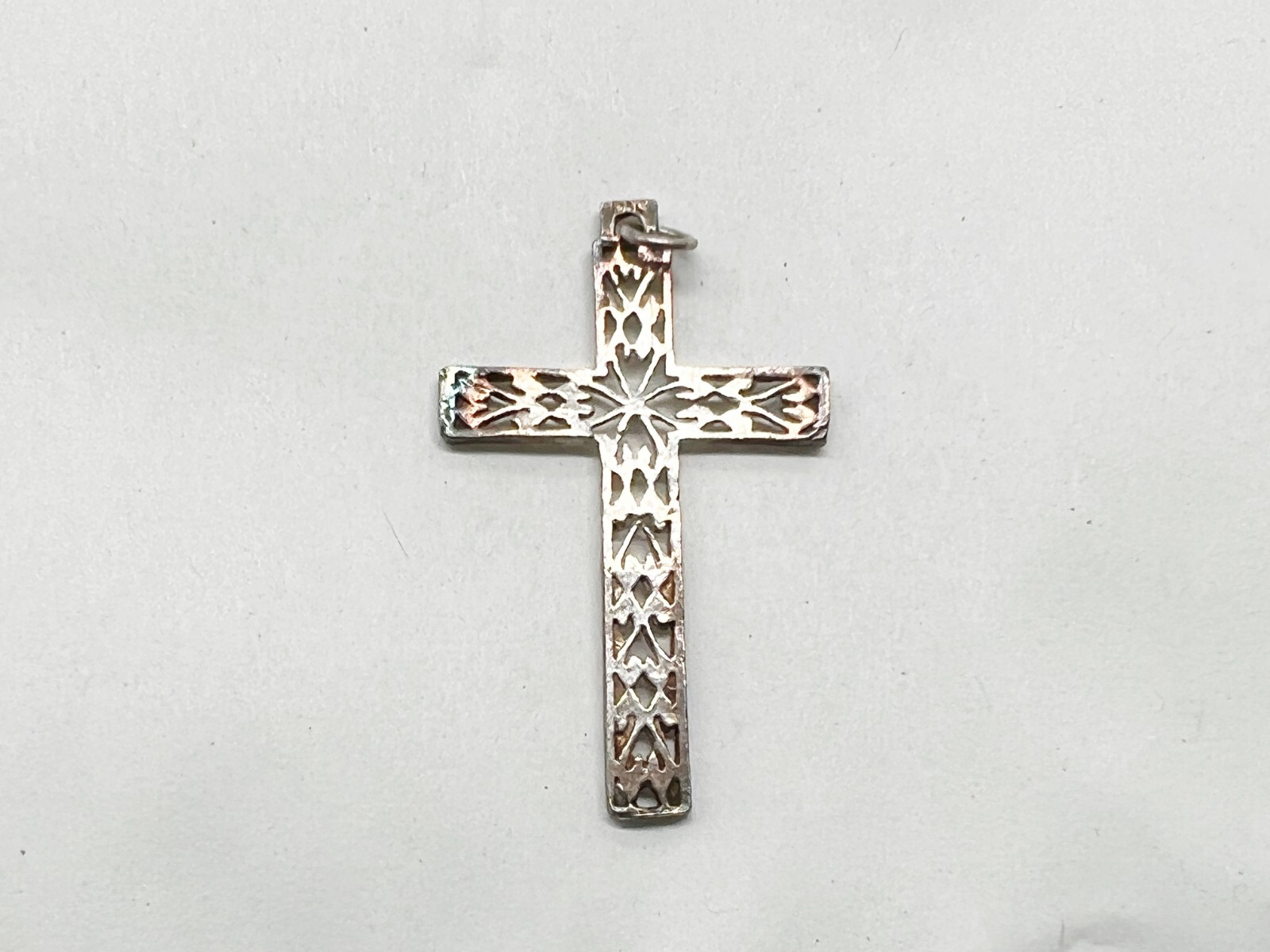 VINTAGE SOLID SILVER STERLING CUT WORK CELTIC CRO… - image 1