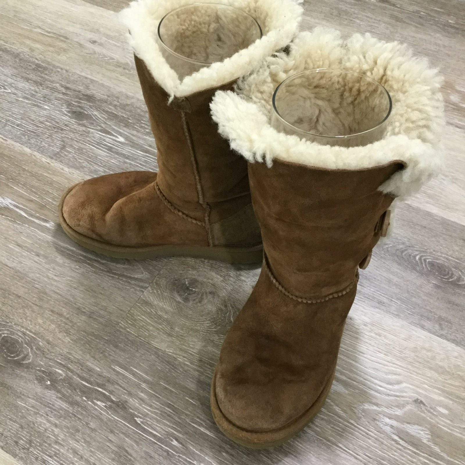 UGG Button & Loop Sherpa Lined Brown Classic Tall… - image 1