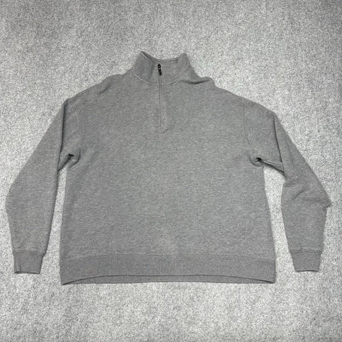Paradise Collection Men's L Gray Long Sleeve 1/4 Zip Sweater Classic Basic - Picture 2 of 11