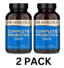 2 Pack Dr Mercola Complete Probiotics 90 Ct 70 Billion CFU Sealed Exp 12/25