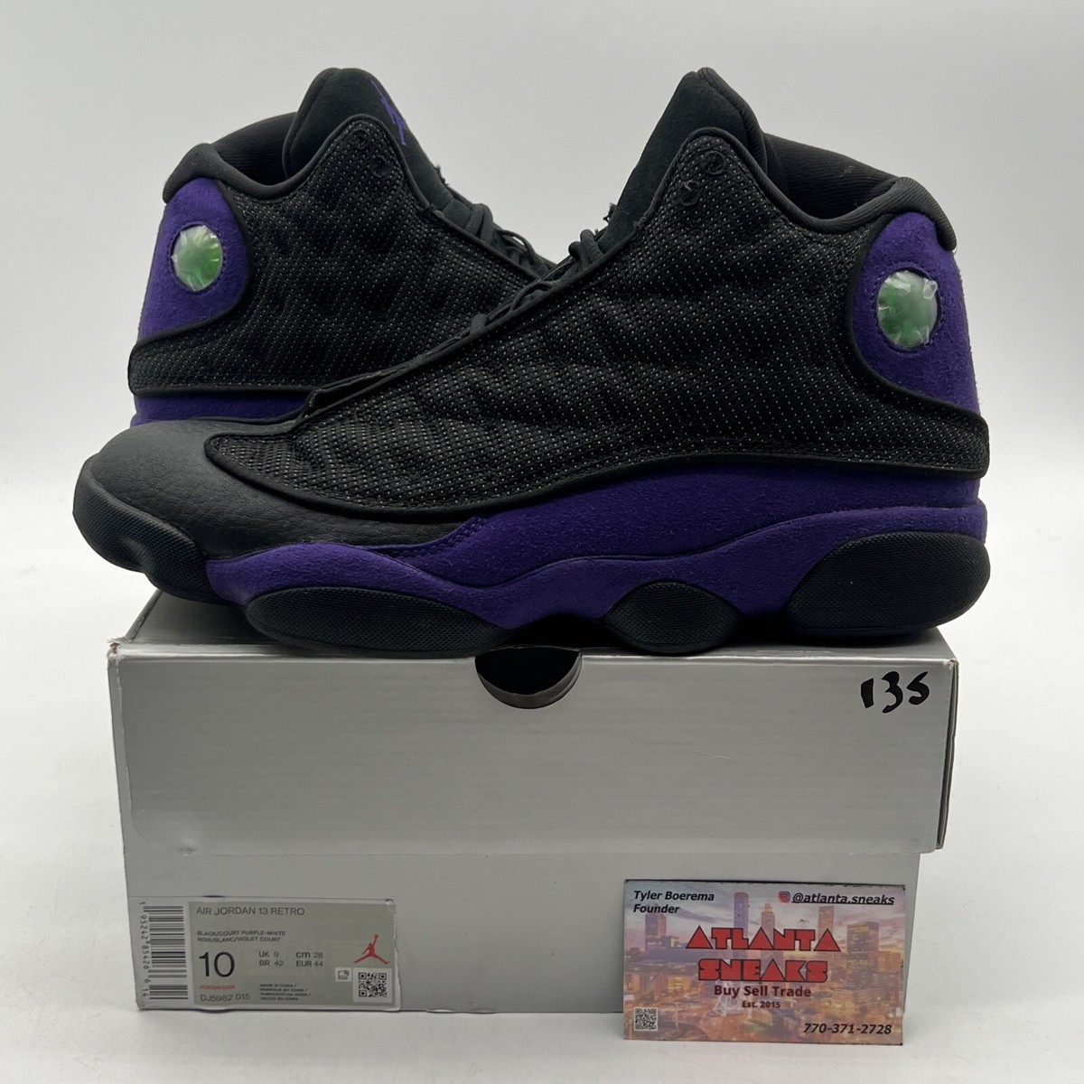 Size 10 Jordan 13 Retro Court Purple Black Leather Suede (DJ5982