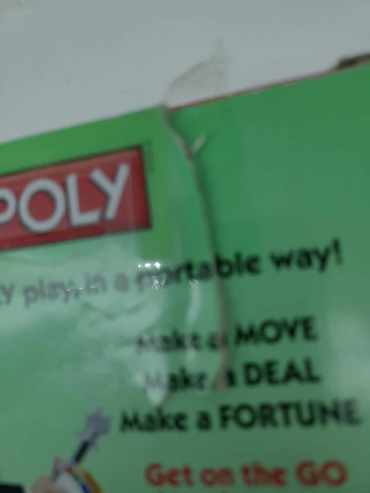 Hasbro Monopoly Grab & Go Travel Size Family Board Game Open Box Sealed Contents - Image 3 of 4