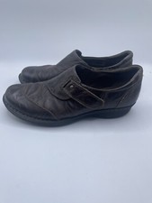 clarks bendables womens adjustable strap leather loafers sz 6.5