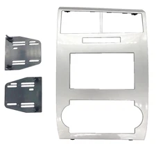 Silver Double Din Radio Dash Kit Frame Bezel fits 2005-2007 Dodge Magnum Charger