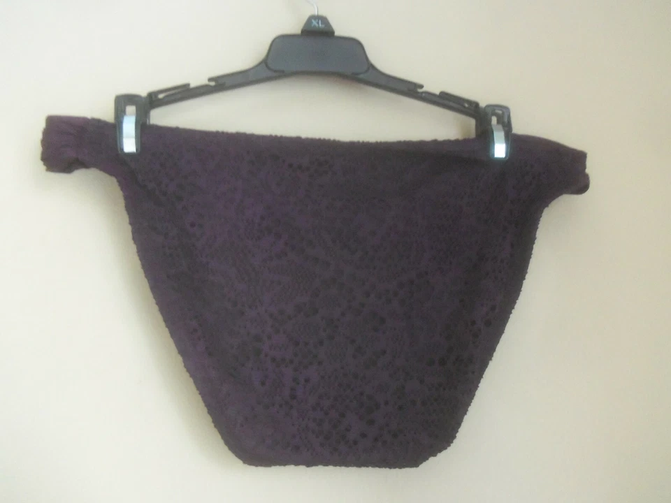 MOSSIMO PURPLE LACE CHROCHET RUCHED TANKINI BIKINI SWIM BOTTOM SWIMSUIT SIZE XL - Image 3 of 4