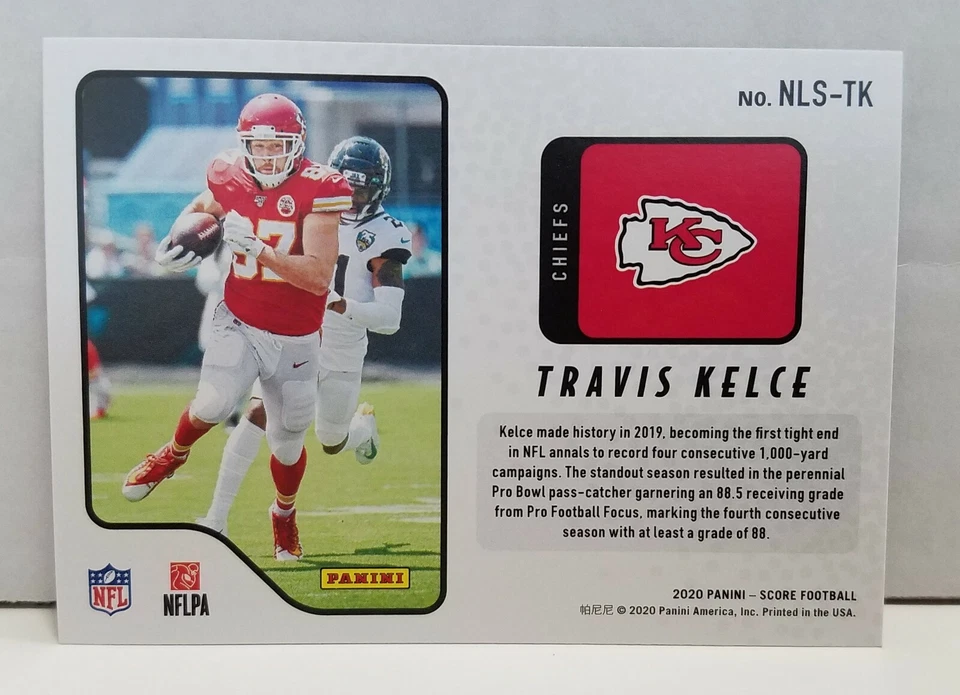 2020 Score Next Level,Travis Kelce #NLS-TK Kansas City Chiefs / Super Bowl - Image 2 of 2