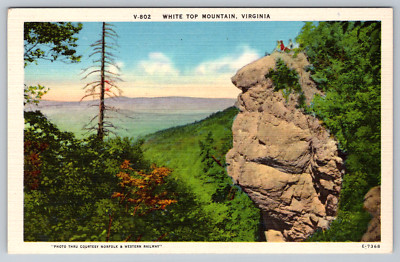 c1940s White Top Mountain Virginia Asheville NC Postcard