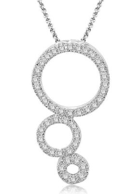 VS1 F 0.65 Ct Natural Diamond Fashion Circle Pendant Necklace 14K Gold Appraisal