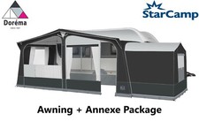Dorema Starcamp Tourer Size 12 - 925 - 950cm Full Caravan Awning + Tall Annex